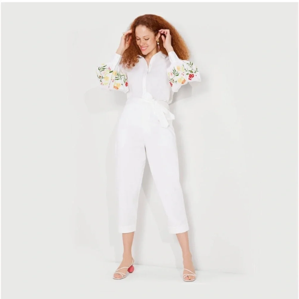 NWT Kate Spade floral embroidered button down blouse - Picture 6 of 9